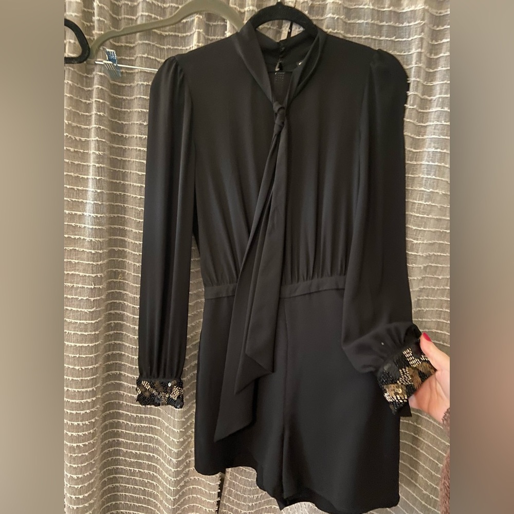 Romper with Sequin Cuffs
